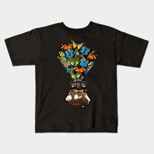 Rottweiler Dog Butterfly Hot Air Balloon Kids T-Shirt